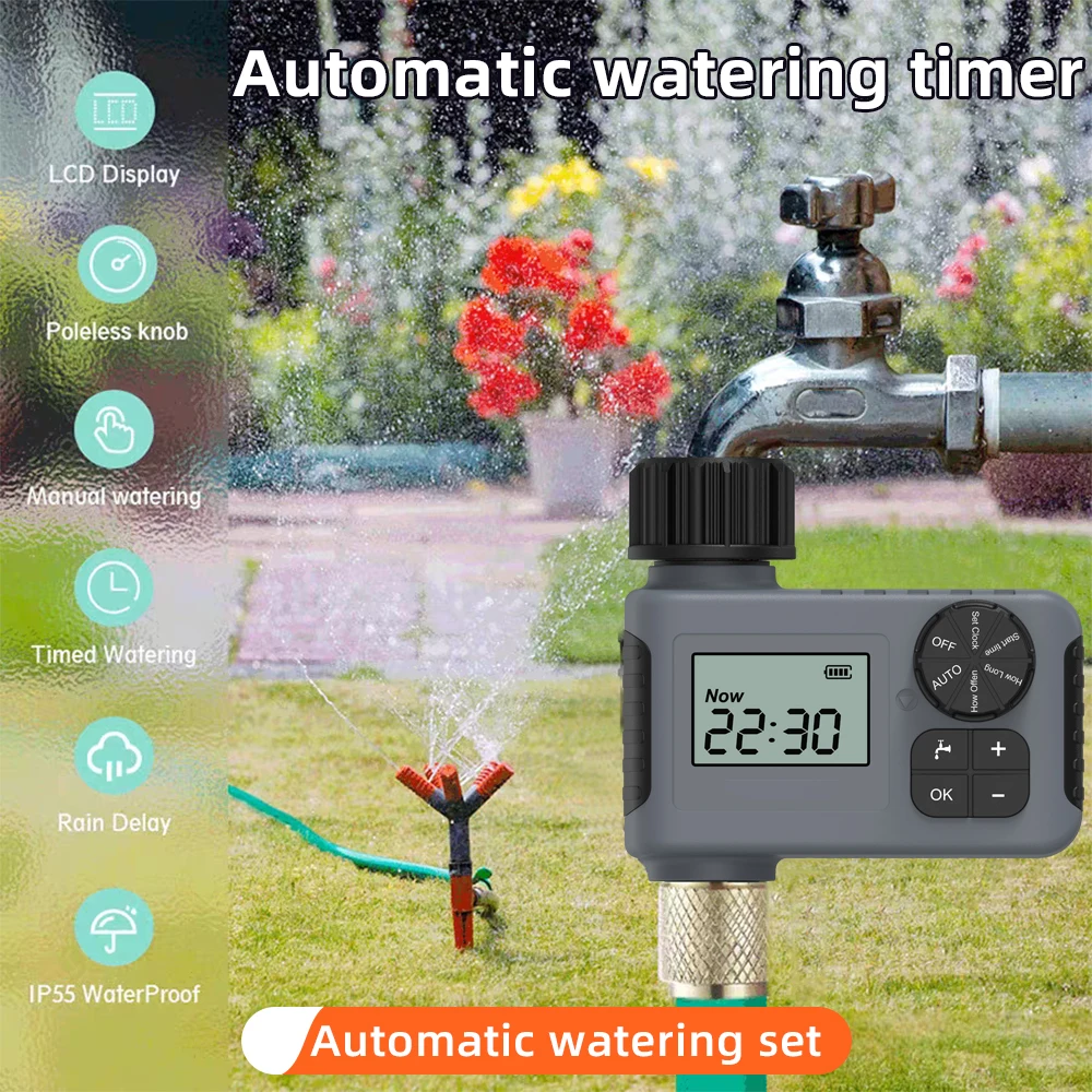 

New 1/2 Outlet 3/4'' Automatic Water Timer Button/Knob Intelligent Watering Controller Programmable Irrigation Watering System