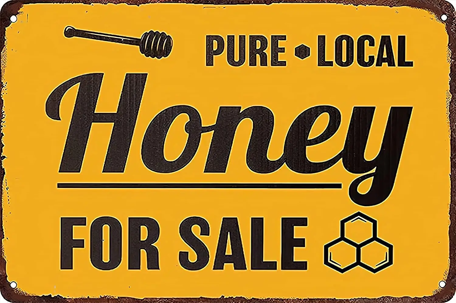 asbwuo Vintage Tin Sign Pure Local Honey for Sale Retro Metal Signs,for Garage Family Bar Cafe Room Bathroom Art Wall Decor Post