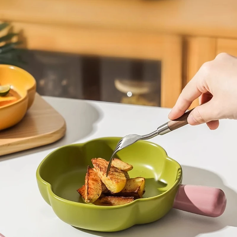 

Ceramic Handle Baking Tray Baking Fruit Baking Bowl Ceremonial Breakfast Plate