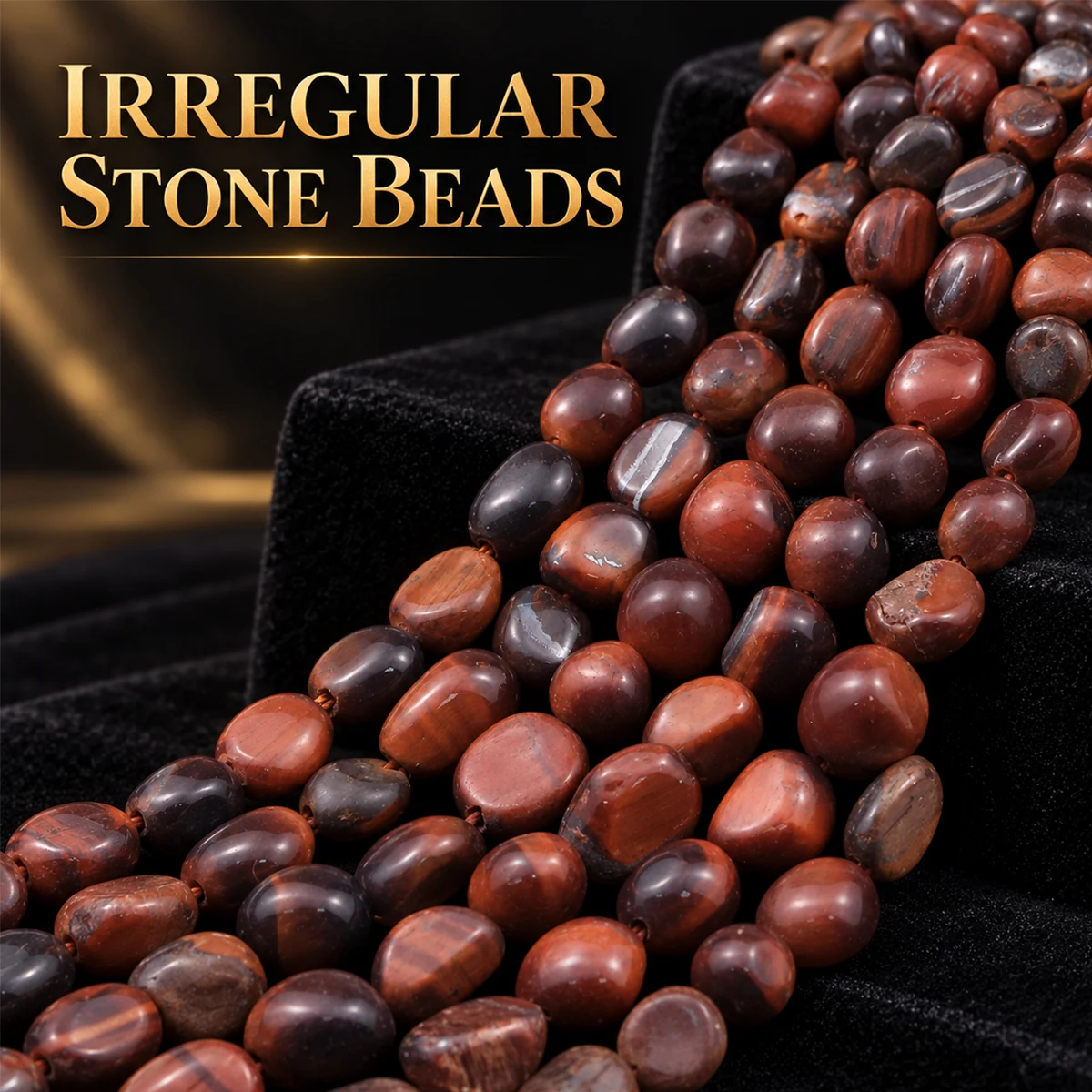 6-8mm 26pcs Stone  Irregular Red Tigers Eye Spacer Loose Beads For Jewelry Bracelets Necklace Making DIY Accessories