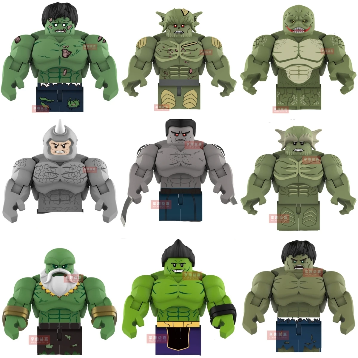 Nuevo Modelo Móvil de Mini Ladrillos, Figuras de Acción Compatibles de Lagarto, Rinoceronte y Abominación, Rompecabezas, Juguetes de Construcción para Niños, Regalos