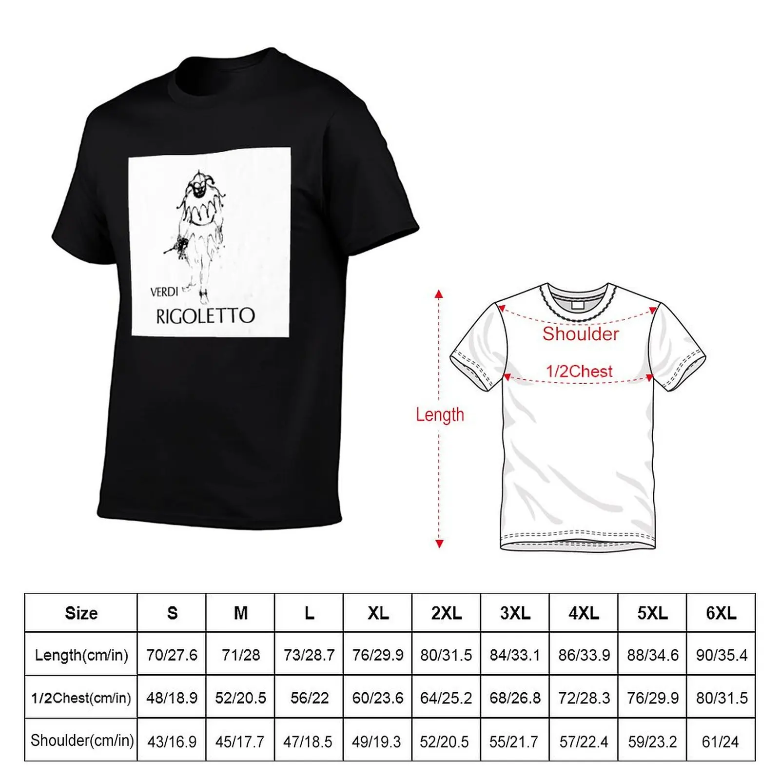 Opera Verdi Rigoletto T-Shirt Fashion Pattern Printed Tee Shirt