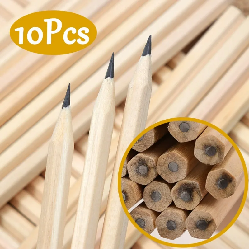 Long Hexagon Pencils Mini Wood Pencils Graphite Stationery Sketch Pencil Bulk Student School Home Drawing Writing Supplies