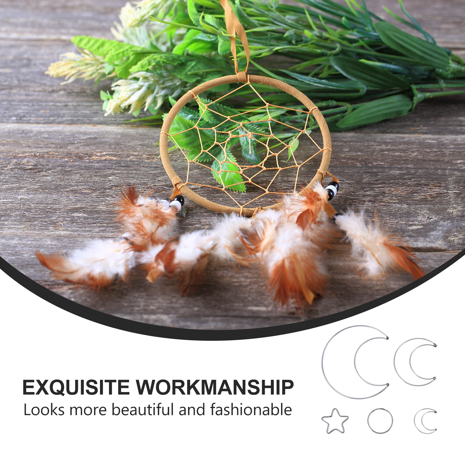 

20pcs Dream Catcher Material Kit Macrame Hoop Rings Iron Metal DIY Craft Decor for Wedding Home Party Baby Shower Rustproof