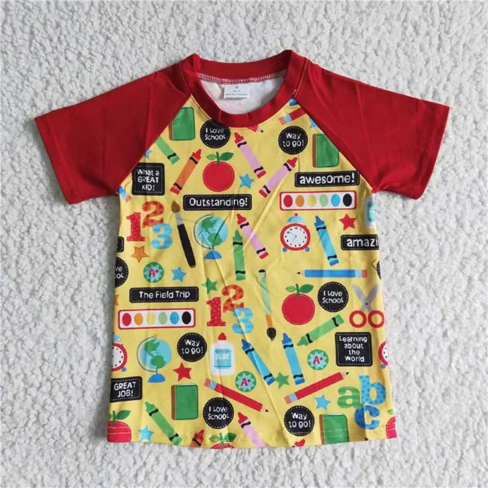 

A12-17-1 boy back to school short sleeve tshirt