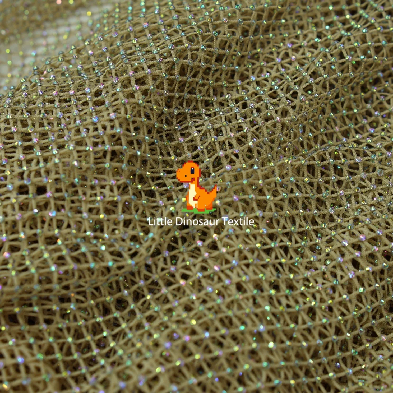 

Сетчатая глубокая абрикосовая ткань с ромбовидным дизайном для косплея, украшения и дизайнерский реквизит, дышащий материал для DIY Pr