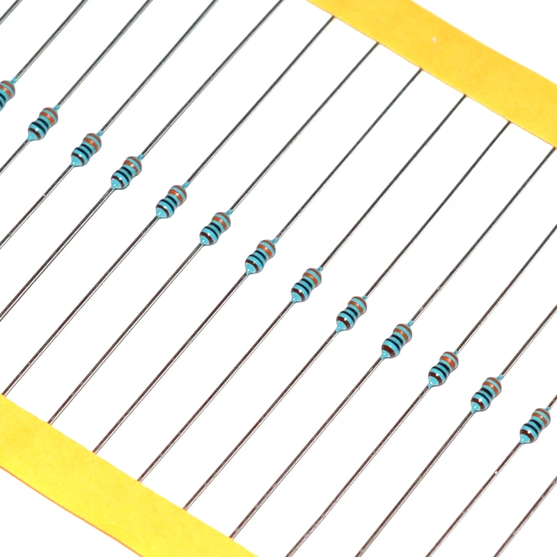 100pcs 1/8W 1/6W Metal Film Resistor 1R 1R2 1R5 10R 12R 15R 100R 120R 1K 1M 1 1.2 1.5 10 12 15 100 120 150 R K M Ohm 1% 0.125W