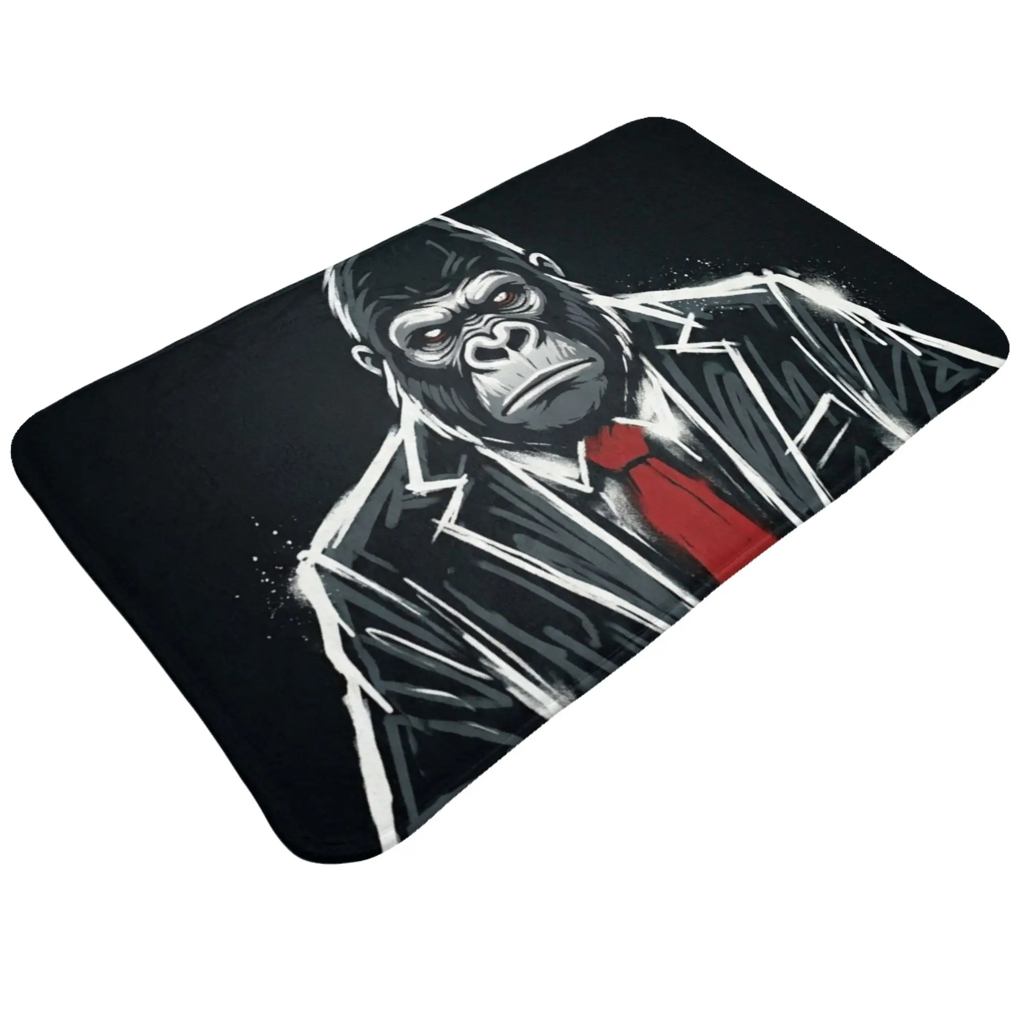 Gorilla Suit Red Tie Street Graphic Print Non-slip Mat Kitchen  Entrance Doormat Floor Decoration