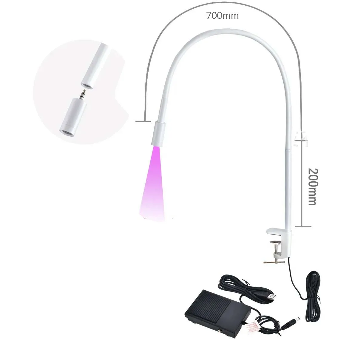 5V USB UV kolloidalna lampa utwardzająca przełącznik nożny Manicure suszarka do paznokci lampa utwardzająca rzęsy i brwi szczepienie kleju lampa