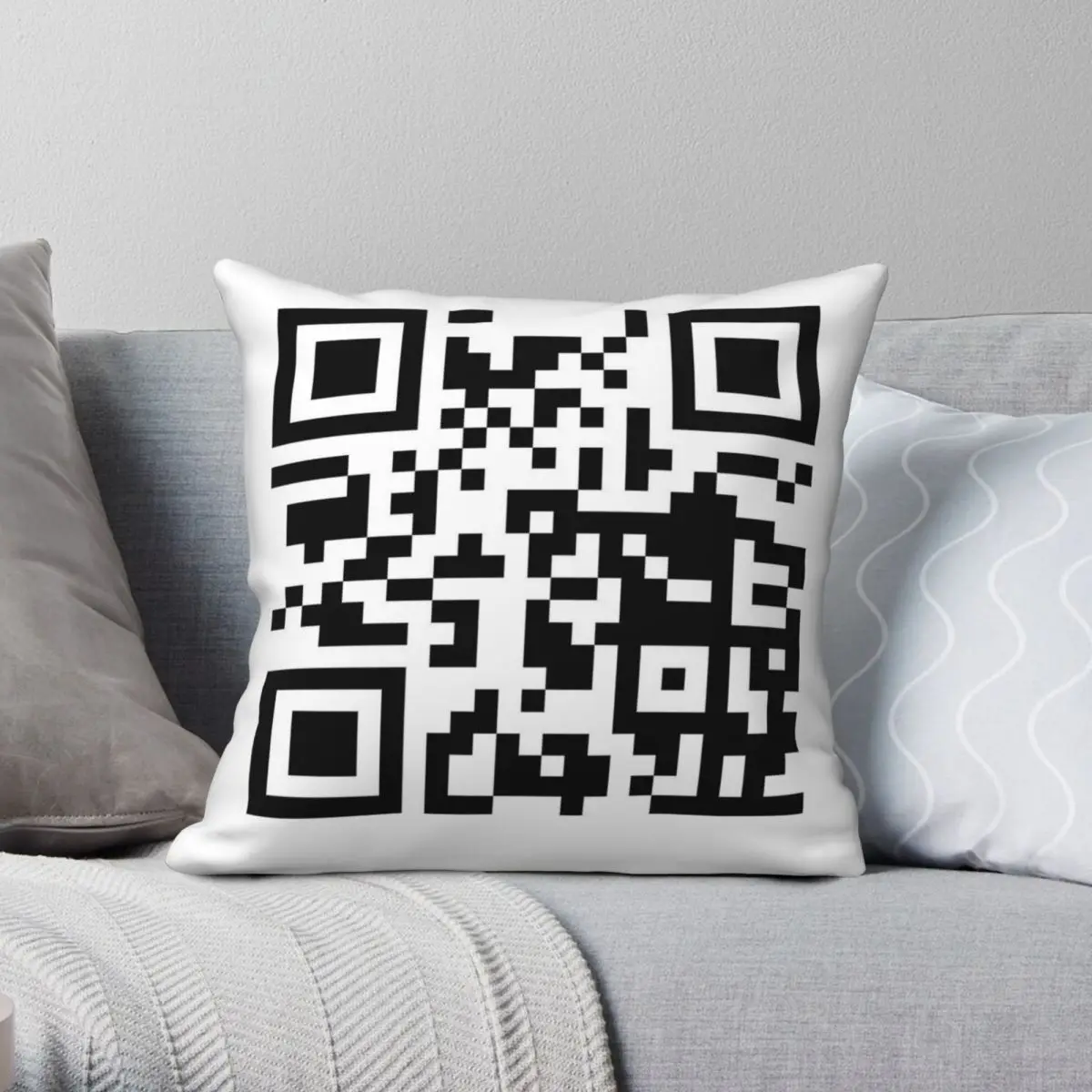 Rickroll Qr Code Pillowcase Polyester Linen Velvet Creative Zip Decor Throw Pillow Case Car Cushion Cover Wholesale