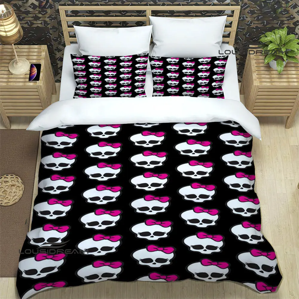 Monster High cartoon printed Bedding Sets exquisite supplies set duvet cover bed comforter set bedding set luxury birthday gift