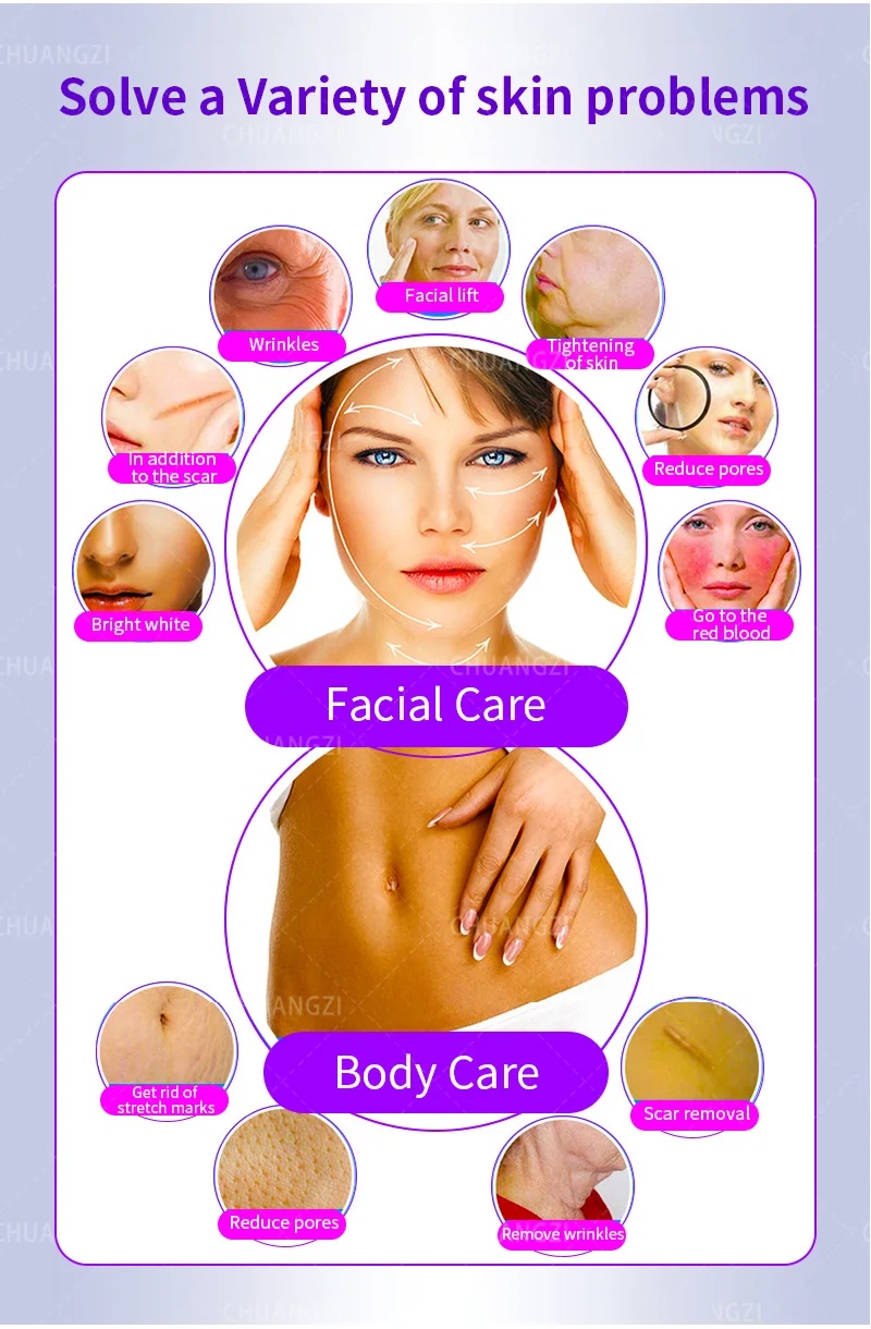 2 In 1 Fractional RF Microneedling Machine Portable Radio Frequency Skin Tightening Device With Cold Hammer For Face Neck Stretc