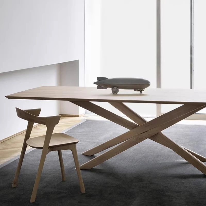 

Nordic all-solid wood creative dining table Modern simple negotiation long table