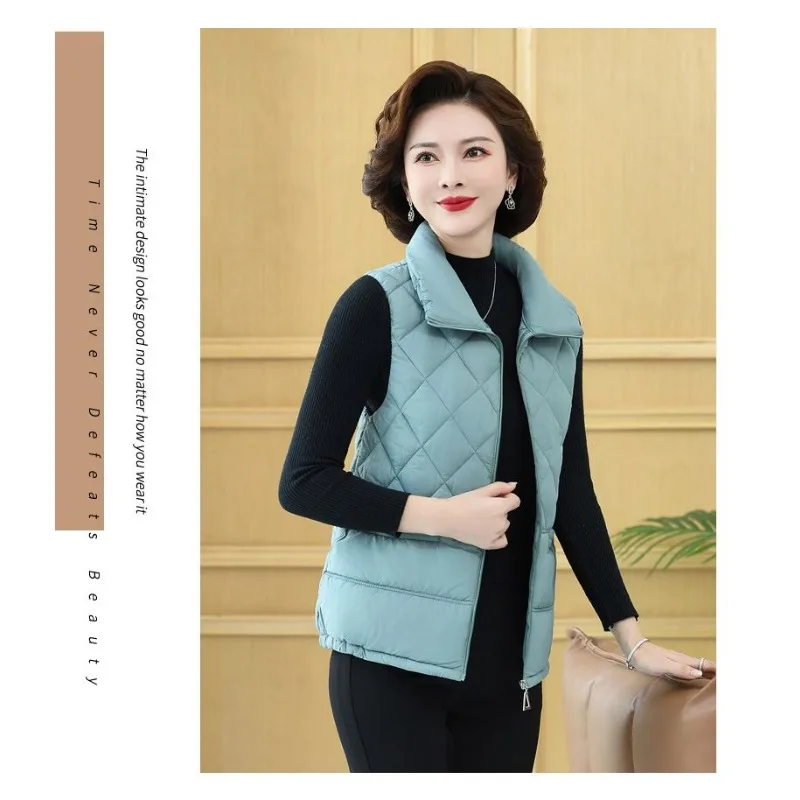 Gilet à la mode revers pause déjeuner gilet coton manteau automne et hiver gilet court polyvalent vers le bas coton gilet