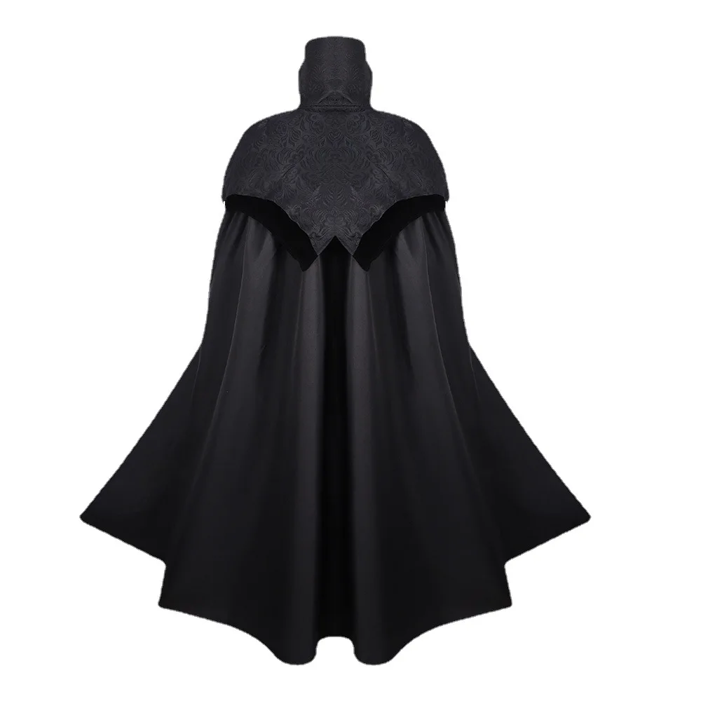 loween Vintage Medieval  Cape Stand Collar Role Play Robe Men's Faion Polyester Material Costume Accory
