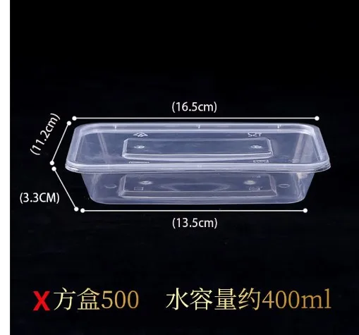 

50pcs Disposable Food Containers Thickened Lunch Boxes Transparent Fruit Carry Out Eco Friendly Temperature Resistant No Smell