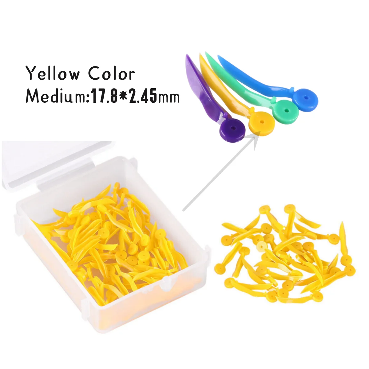 

Dental Wedges Tooth Gap Wedge Plastic Concave Design Diastema ​Yellow Color