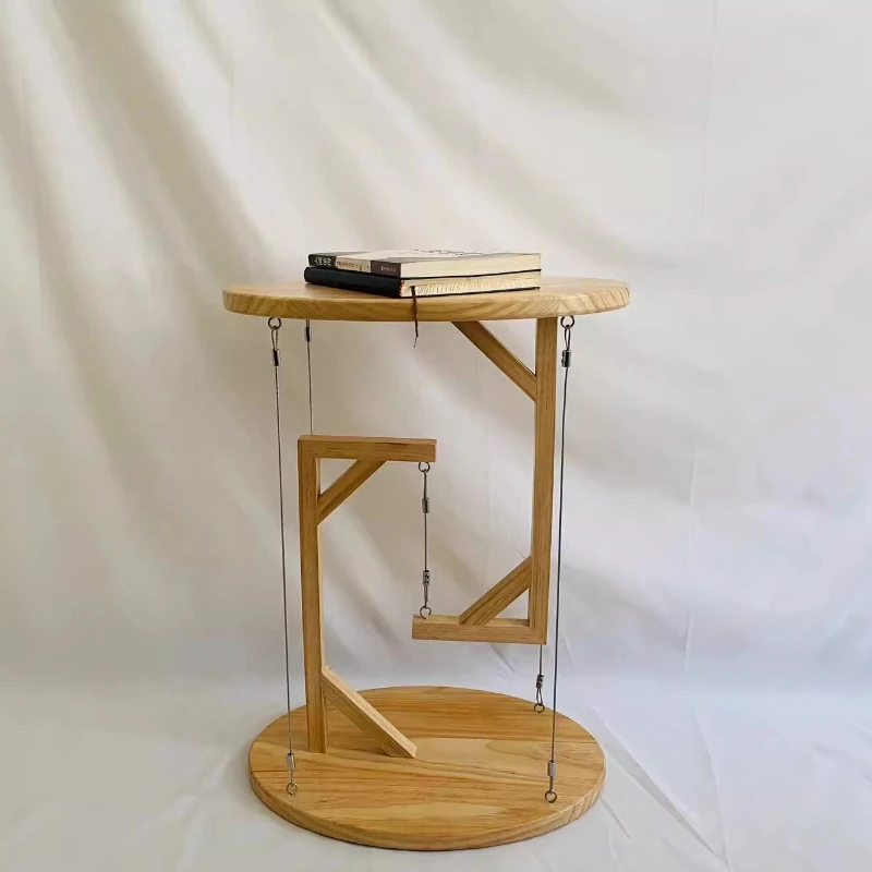 Solid Wood Floating Table, Minimalist Sofa Side Table, Modern Design Accent Table, Living Room Functional Coffee Table Stylish