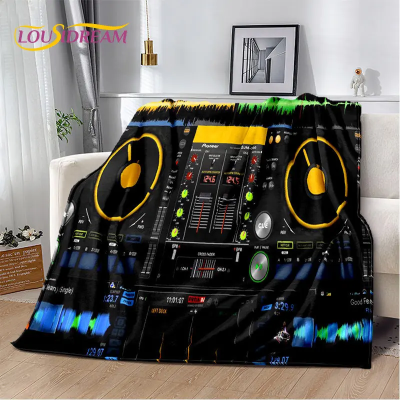 3D Cool DJ Music Screen Keyboard Soft Plush Blanket,Flannel Blanket Warm Throw Blanket for Living Room Bedroom Bed Sofa Picnic