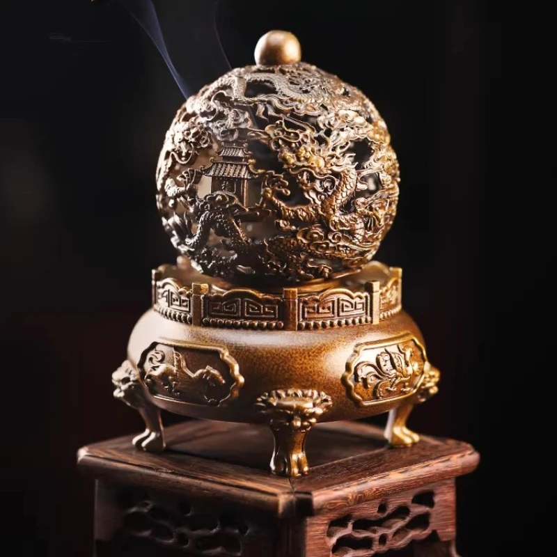 Quemador de Incienso de Cobre Puro, Quemador de Incienso Decorativo para Interiores del Hogar, Sándalo, Agarwood, Regalo, Soporte para Incienso