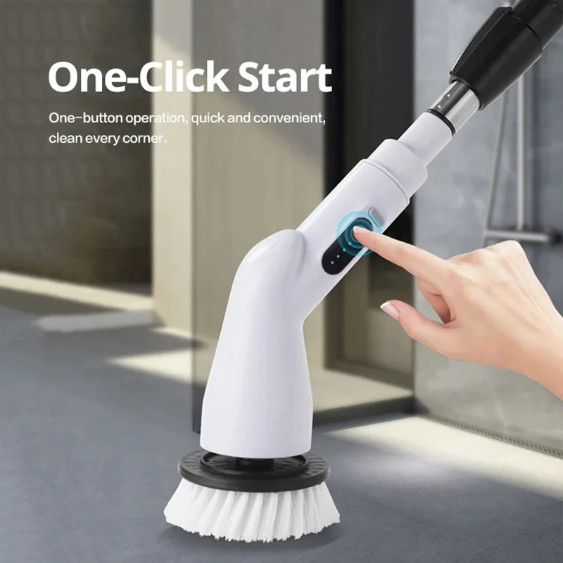 Xiaomi 9-in-1 Electric Spin Scrubber Wireless Cleaning Brush IPX7 Waterproof Bathroom Scrubber Adjustable Extension Handle New