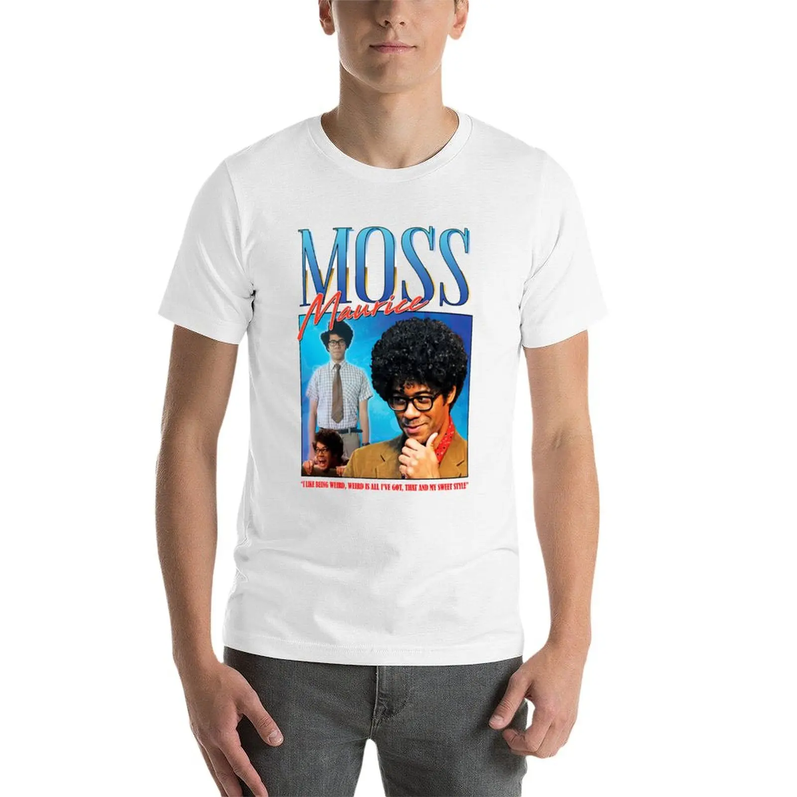 تي شيرت Moss-Maurice-Homage تي شيرت مضحك تي شيرت قطني فكاهي داكن تي شيرت