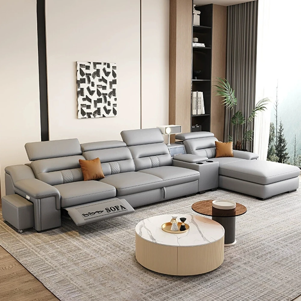 MINGDIBAO Multifunctional Convertible Sofa Bed Electric Reclining Sectional Couch, Folding Sofa with Power Recliner & Storage