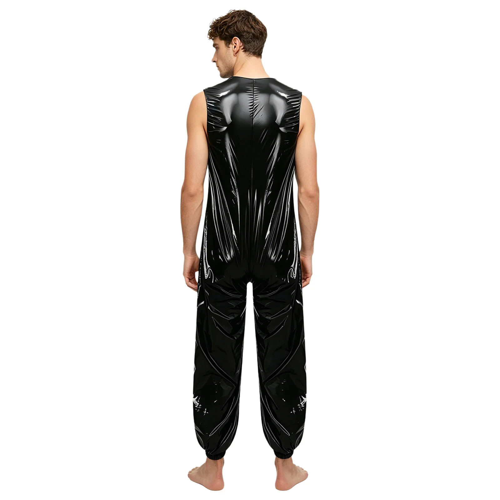 Wasserdichter Windelüberzug für Herren, adaptabler Overall, Badeanzug, ärmelloser Body mit Reißverschluss, elastische Beinöffnung, einteiliger Overall – Detail 17