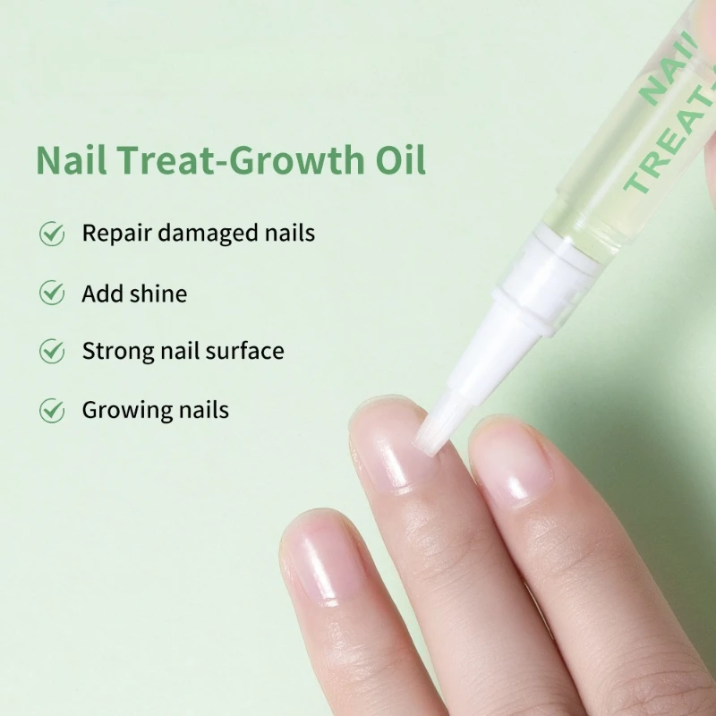 Penna a olio per cuticole per unghie – Rinforzante naturale per unghie e trattamento della crescita, ripara le unghie danneggiate, promuove la crescita e illumina
