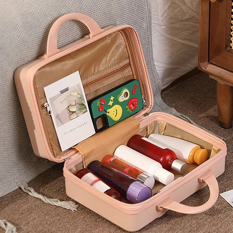 14Inch Lightweight Portable Hand Suitcase Travel Makeup Storage Bag Boarding Carry-On Luggage Organizer Cosmetic Box for Female