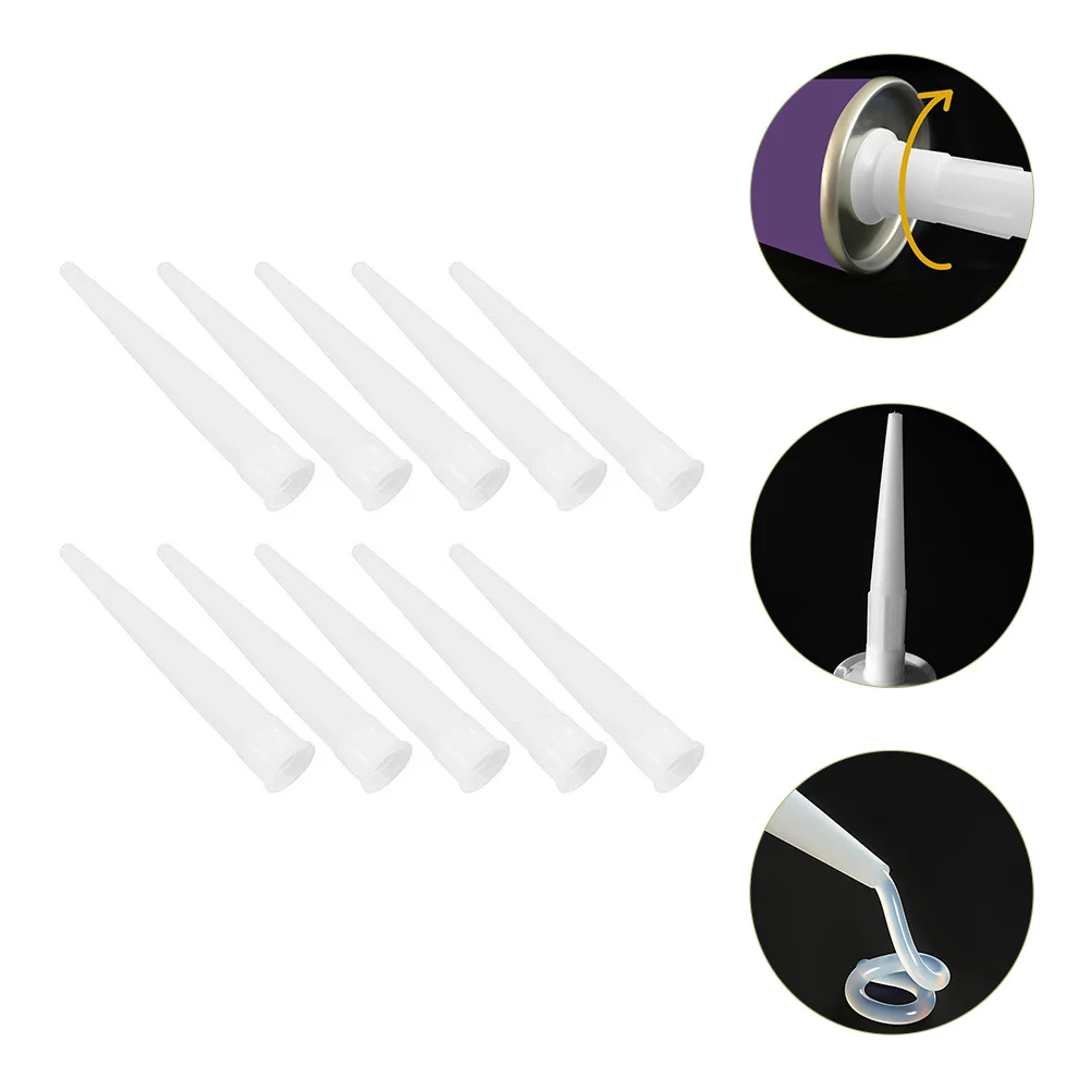 

100pcs Caulk Nozzles Plastic Replacement For Silicone Sealant Tool Reusable Caulking Applicator Tips Set Durable Threaded Base