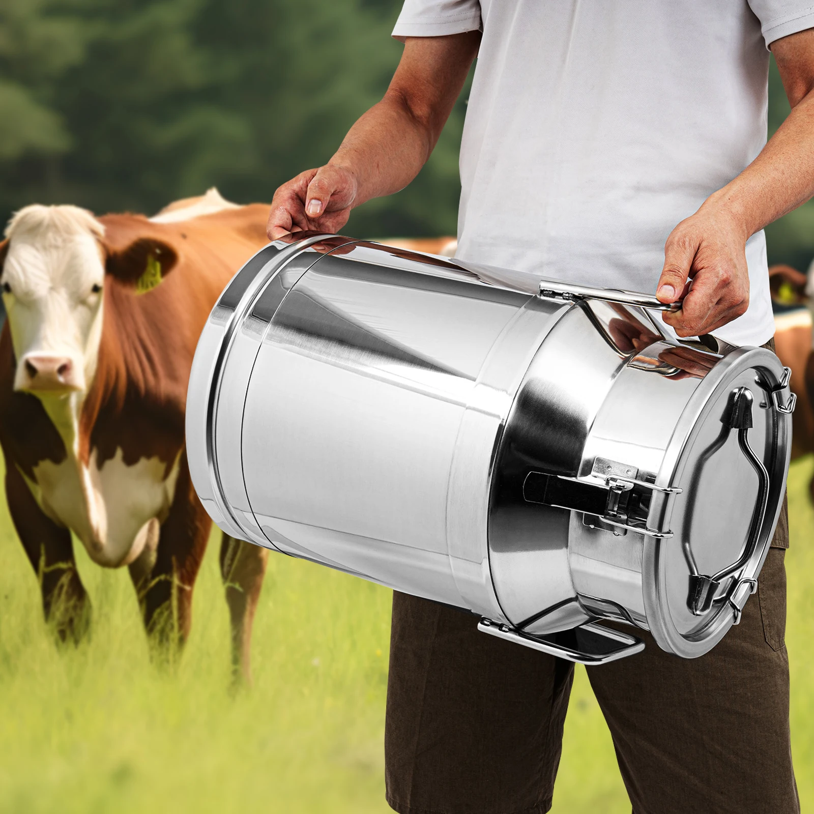 3L ミルク缶ステンレス鋼食品保存バレル大容量密閉タンク高耐荷重金属バケツ