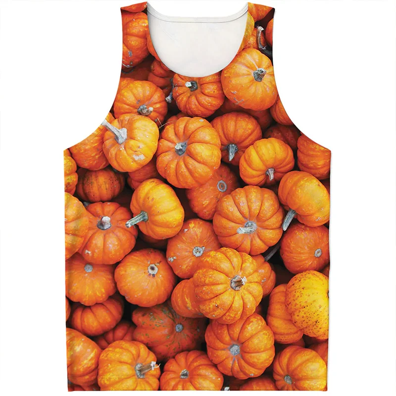 

Cute Pumpkin 3D Printed Tank Top For Men Summer Sleeveless Vest Street Casual Tops T-shirt Children Halloween Pattern Tees