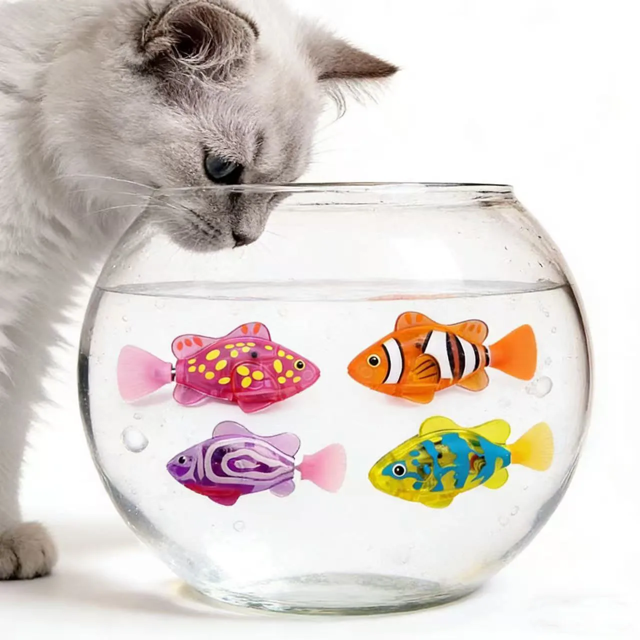 Brinquedo Interativo para Gatos com LED, Robô Peixe Nadador, Brinquedo Elétrico Brilhante para Gatos, Estimula o Instinto de Caça dos Animais de Estimação