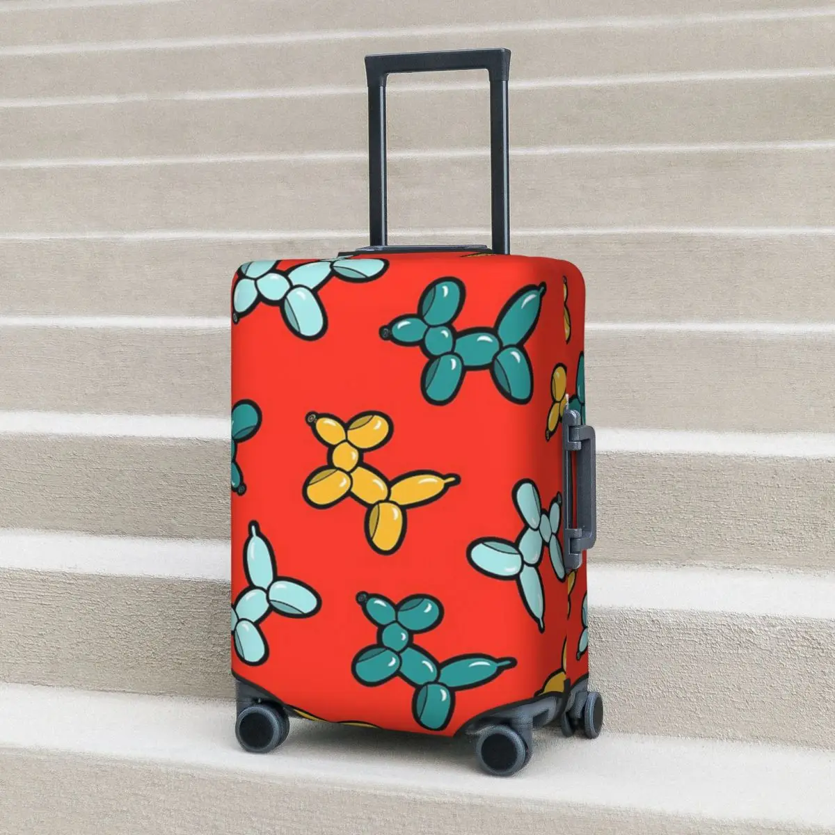 

Красный чехол для чемодана с воздушными шарами и собаками, защитные эластичные защитные чехлы для дорожного багажа для 18-32 дюймов