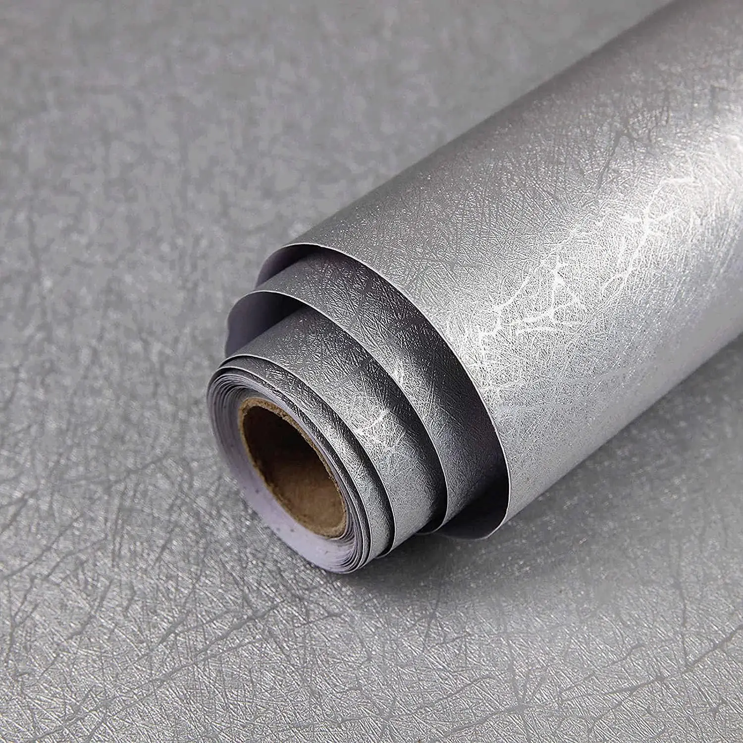 Silver Silk Wallpaper Embossed Self Adhesive Wallpaper Removable Vinyl  Peel and Stick Wallpaper Waterproof Furniture Decor