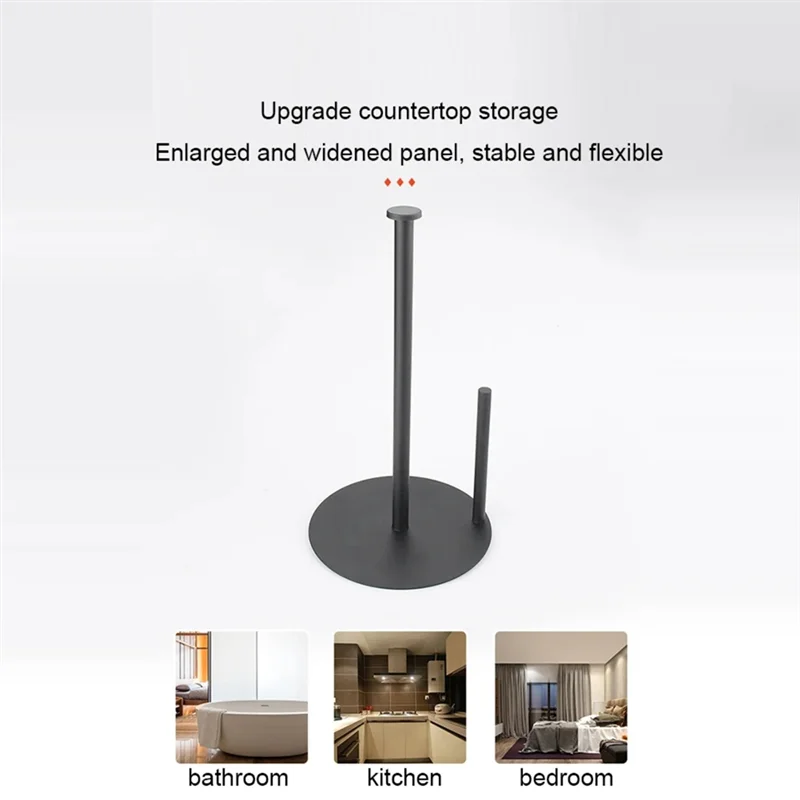 A25F-موزع لفائف المطبخ بيد واحدة، حامل المناشف الورقية على سطح الطاولة مع تصميم قاعدة من الفولاذ المقاوم للصدأ