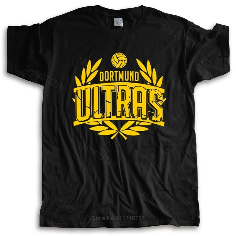 Футболка мужская с круглым вырезом, модная тенниска из хлопка для фанатов Дортмунд ультра, Спортивная майка для мальчиков