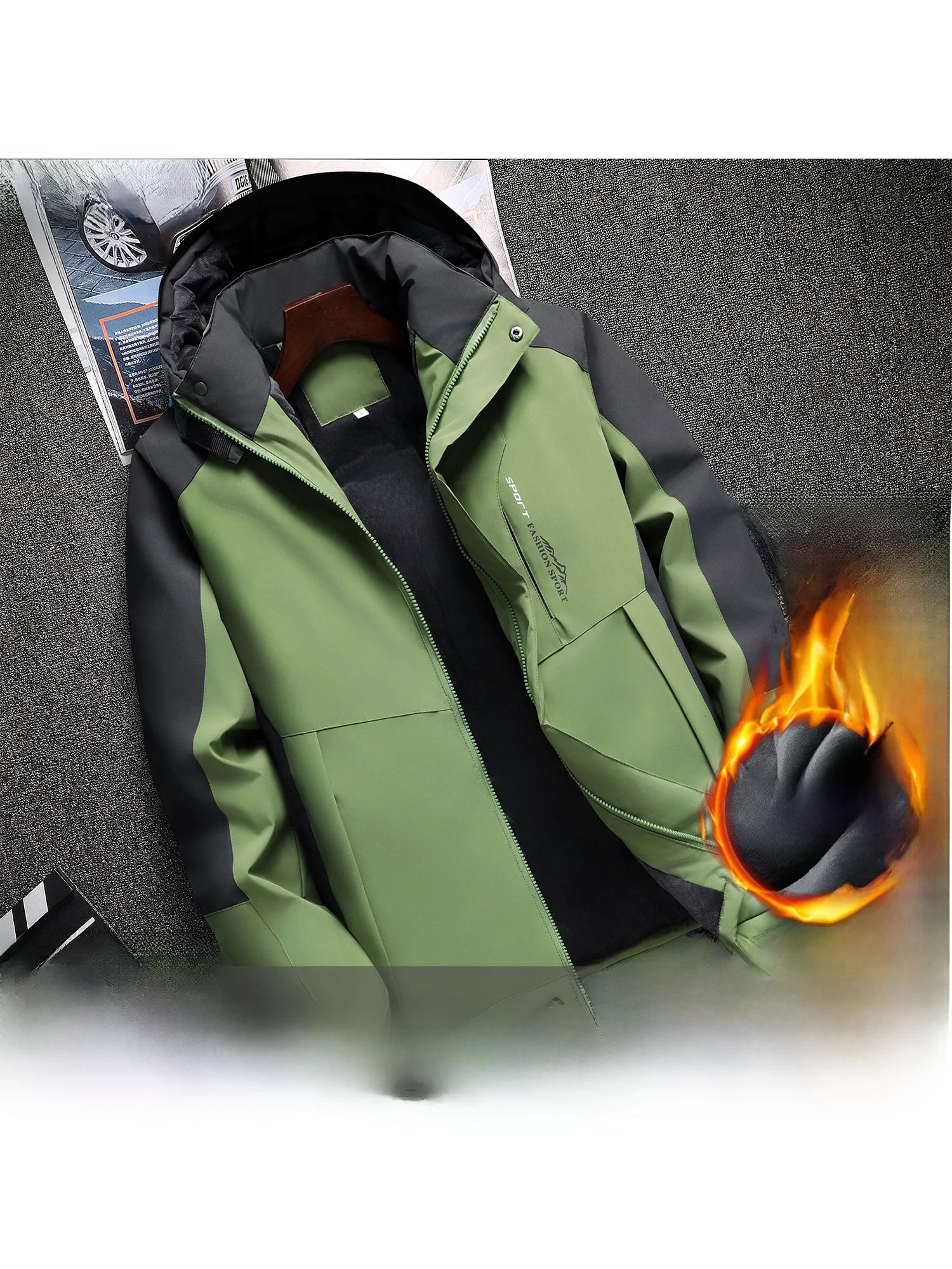 

Thiened Fce Outdoor Windproof Jaet for Men And Women Cold Storage Workwear with Print Waterproof Youth Vitali Sle ...