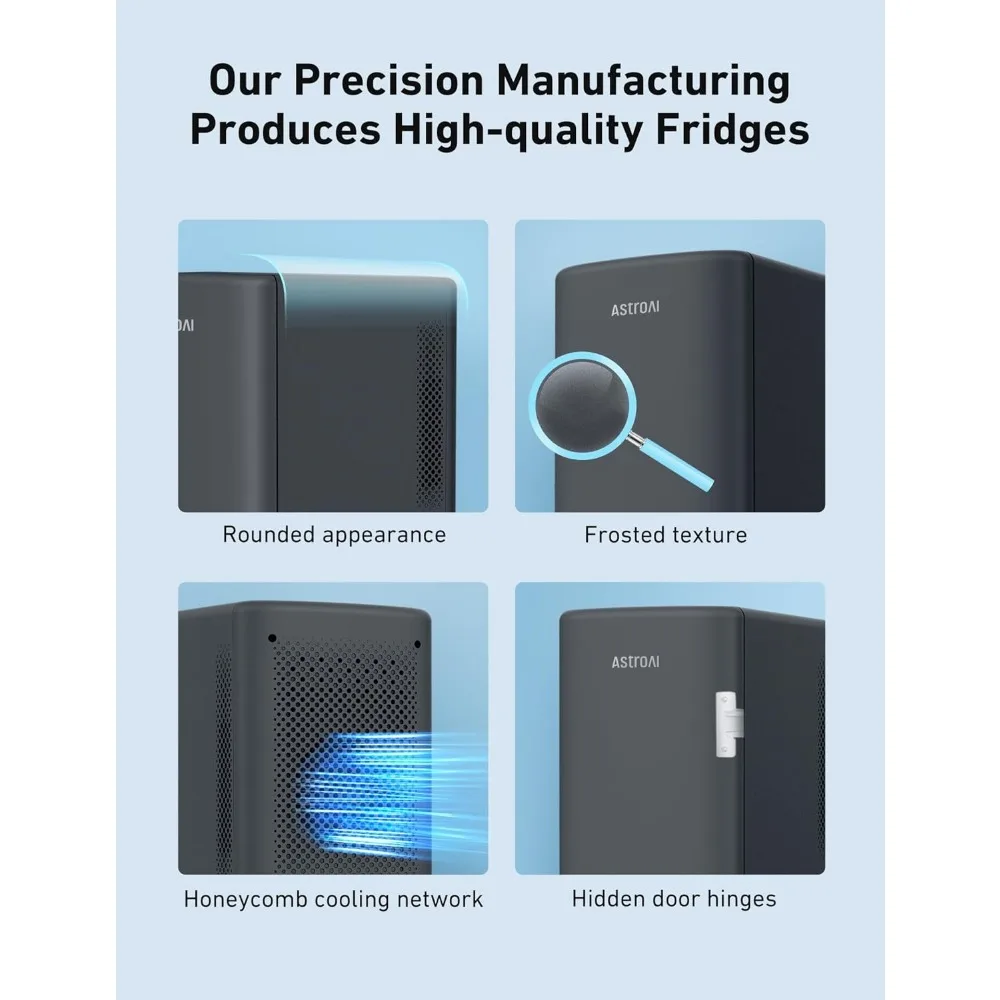 ثلاجة صغيرة 2.0 جالون، 6 لتر/8 علب مكياج للعناية بالبشرة 110 فولت تيار متردد/12 فولت تيار مستمر مبرد حراري محمول وتدفئة صغيرة