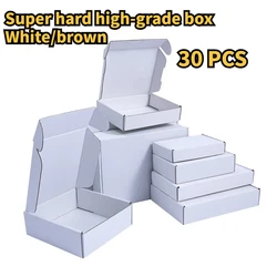 30 pcs super hard white/brown multi-size brown carton packaging wedding party gift chocolate candy event gift box