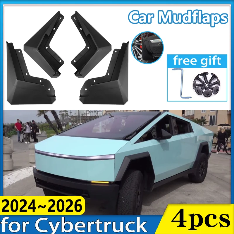 

Автомобильный передний брызговик для Tesla Cybertruck 2024 2025 2026 противообрастающий брызговик крыло брызгозащитный щиток брызговики аксессуары1