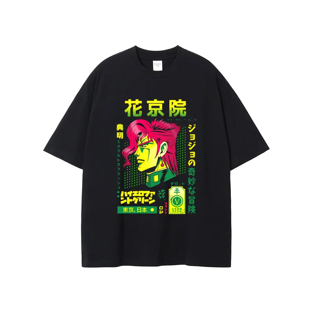 

Japanese Anime Jojo Bizarre Adventure Kakyoin Noriaki T Shirt Men Women Vintage Manga Oversized Short Sleeve T-shirt Streetwear