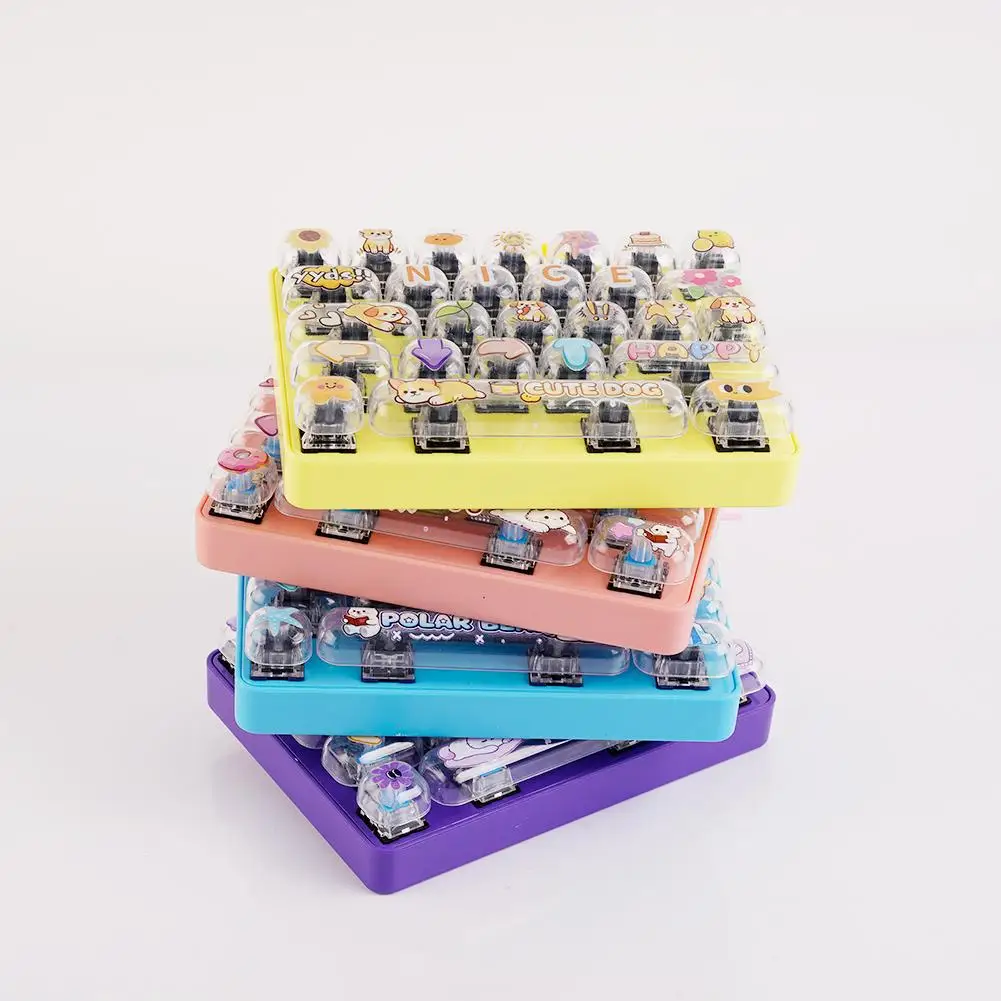 Tastatur-Schlüsselanhänger, Cartoon-Knopf-Clicker, Stressabbau-Fidget, Schulranzen-Anhänger, Charm-Anhänger, Schlüsselzubehör, Geschenk ﻿ – Detail 23