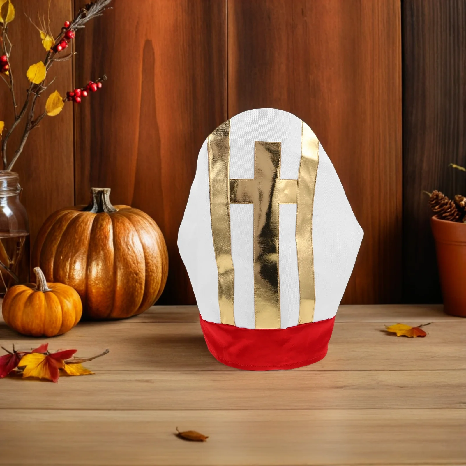 Pope Costume Hat Creative Miter Headpiece for Kids Lightweight Religious Clergy Hat Halloween Accessory Cardinal Saint Biblical