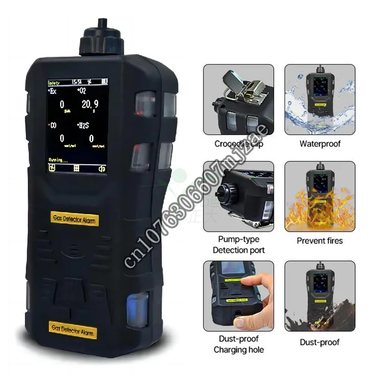 4 gas detector, portable multi gas alarm detector, gas analyzer for biogas ch4 co2 h2s