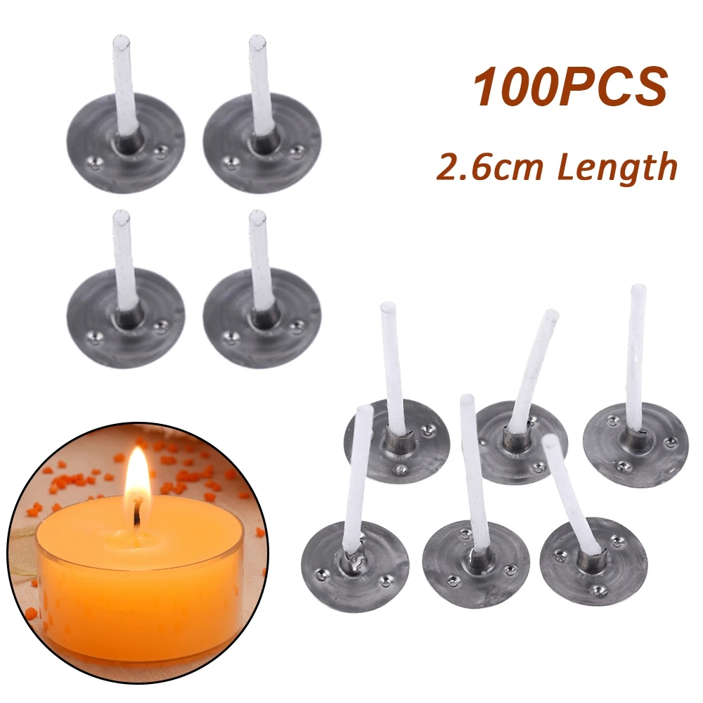 Smokeless 100Pcs Candle Making Birthday Tabs Core Candle Sustainer Candles Wick Home Decor Party Supplies