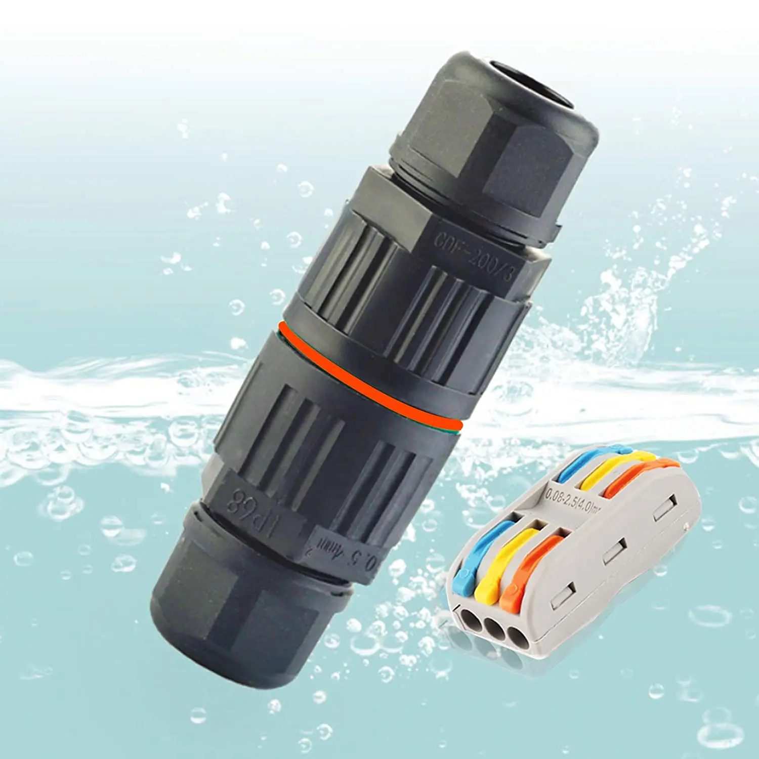 IP68 Waterproof Joint Wire Quick Connection Waterproof Connector 2/3 Pin Solder Less LED Lamp Wiring Outdoor Rainproof Terminal