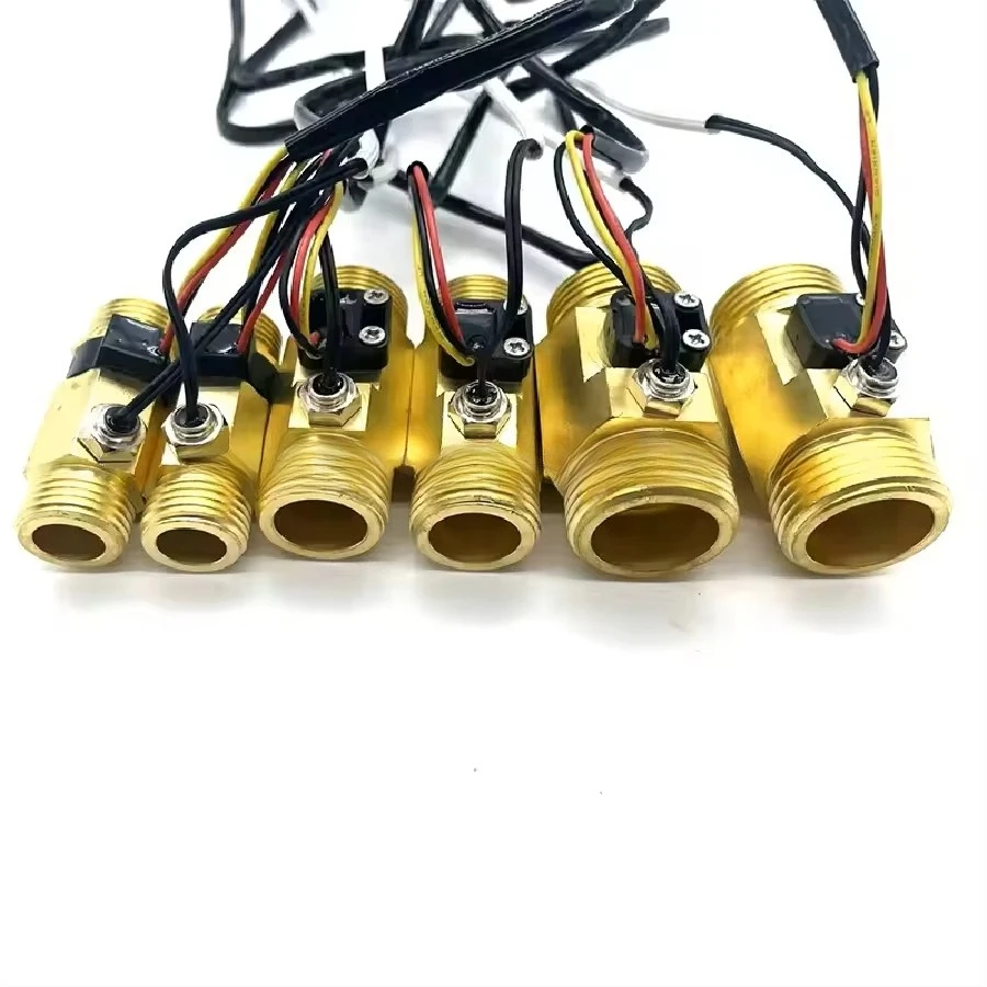 3/4 inch Brass Copper Hall Effect Liquid Water Flow Meter 65mm NTC Hole Liquid Flow Sensor