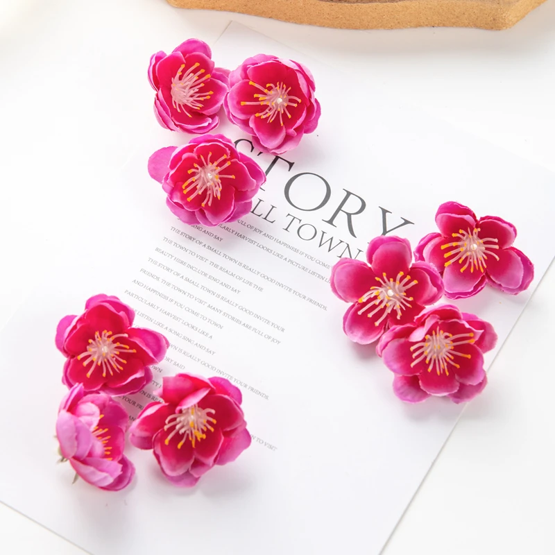 100 Stück 3CM Künstliche Blumen für Scrapbooking, Kirschblüten, DIY-Geschenke, Süßigkeitenbox, Hochzeit, Garten, Rosenbogen, Heimdekoration, Valentinstagskranz – Detail 4